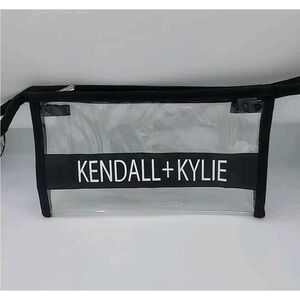 Kendall & Kylie Transparent Makeup Case Toiletry Bag with Black Accents NWOT